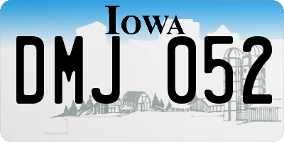 IA license plate DMJ052