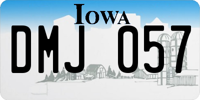 IA license plate DMJ057