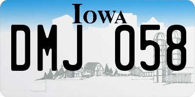 IA license plate DMJ058