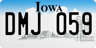 IA license plate DMJ059