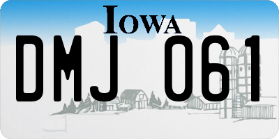 IA license plate DMJ061