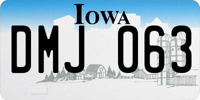 IA license plate DMJ063