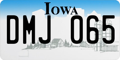 IA license plate DMJ065