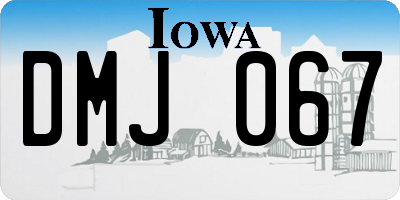 IA license plate DMJ067