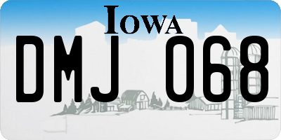 IA license plate DMJ068