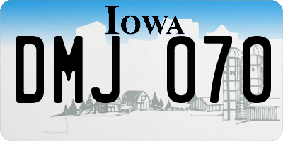 IA license plate DMJ070
