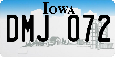 IA license plate DMJ072