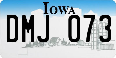 IA license plate DMJ073