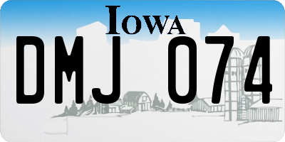 IA license plate DMJ074