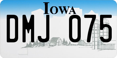 IA license plate DMJ075