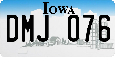 IA license plate DMJ076