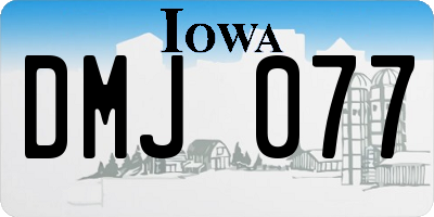 IA license plate DMJ077