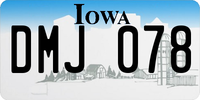 IA license plate DMJ078
