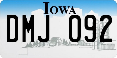IA license plate DMJ092