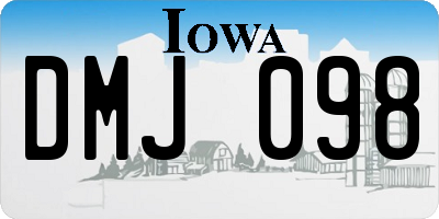 IA license plate DMJ098