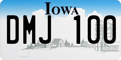 IA license plate DMJ100