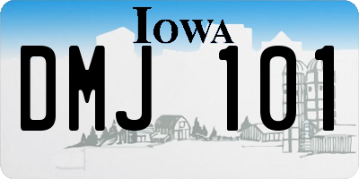 IA license plate DMJ101