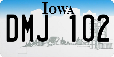 IA license plate DMJ102