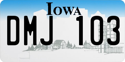 IA license plate DMJ103