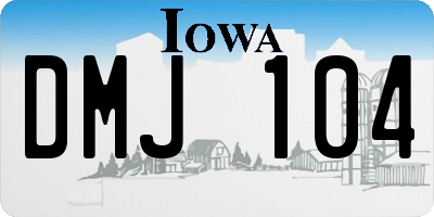 IA license plate DMJ104