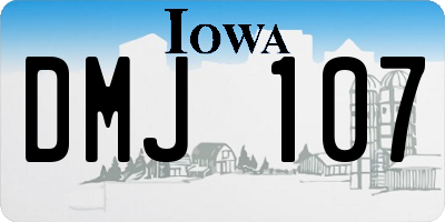 IA license plate DMJ107