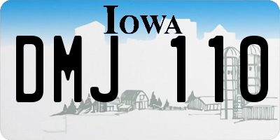 IA license plate DMJ110