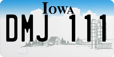 IA license plate DMJ111