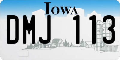 IA license plate DMJ113