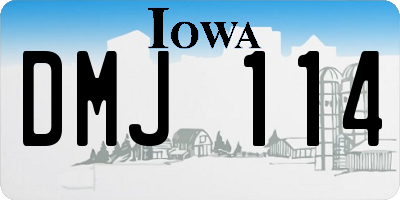 IA license plate DMJ114