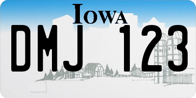 IA license plate DMJ123