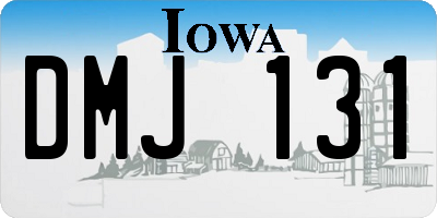 IA license plate DMJ131