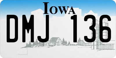 IA license plate DMJ136