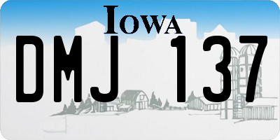 IA license plate DMJ137