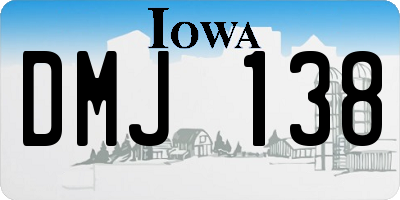 IA license plate DMJ138