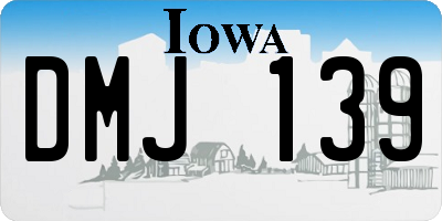 IA license plate DMJ139