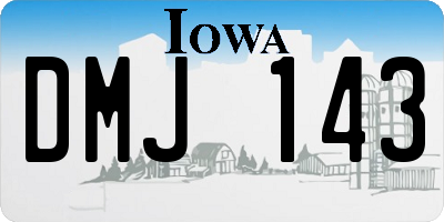 IA license plate DMJ143