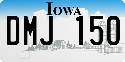 IA license plate DMJ150