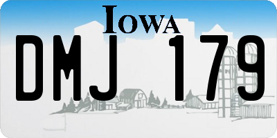 IA license plate DMJ179