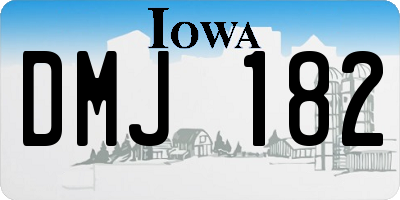 IA license plate DMJ182