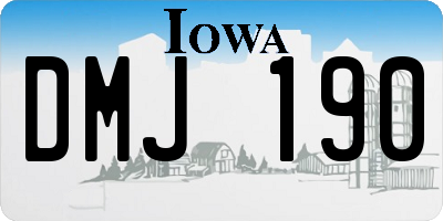 IA license plate DMJ190