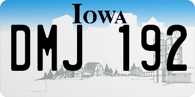 IA license plate DMJ192
