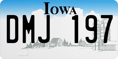 IA license plate DMJ197