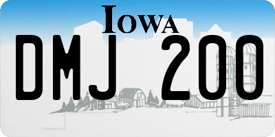 IA license plate DMJ200