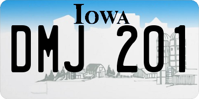 IA license plate DMJ201