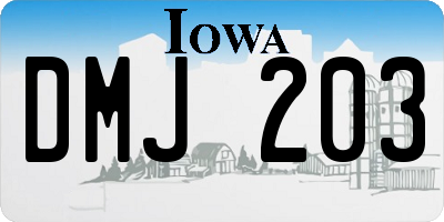 IA license plate DMJ203
