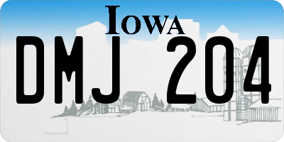 IA license plate DMJ204