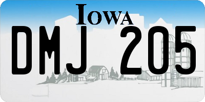 IA license plate DMJ205