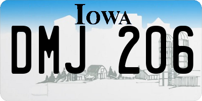 IA license plate DMJ206