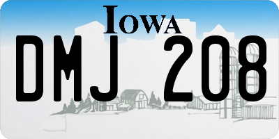 IA license plate DMJ208