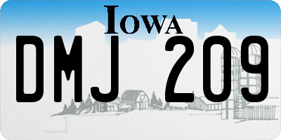 IA license plate DMJ209